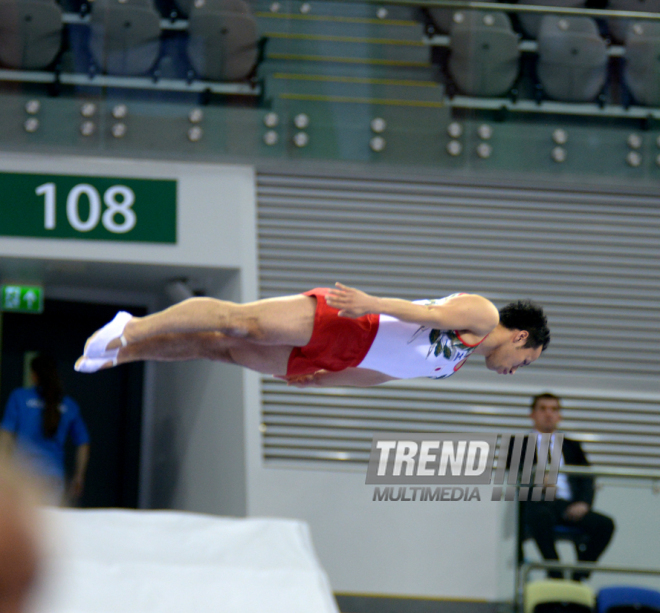 Bakıda batut gimnastikası üzrə FIG Dünya Kubokunun ilk yarış günü start götürüb. Azərbaycan, 5 mart, 2016